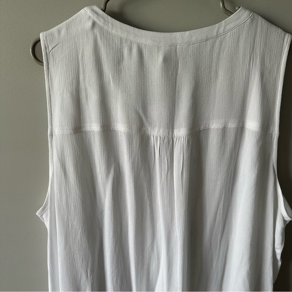 CJ Banks Green Floral Embroidered Tank Top Size 2X Boho Coastal Festival - Picture 10 of 13